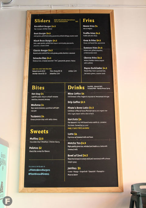 Pirate’s Bone Burgers Menu